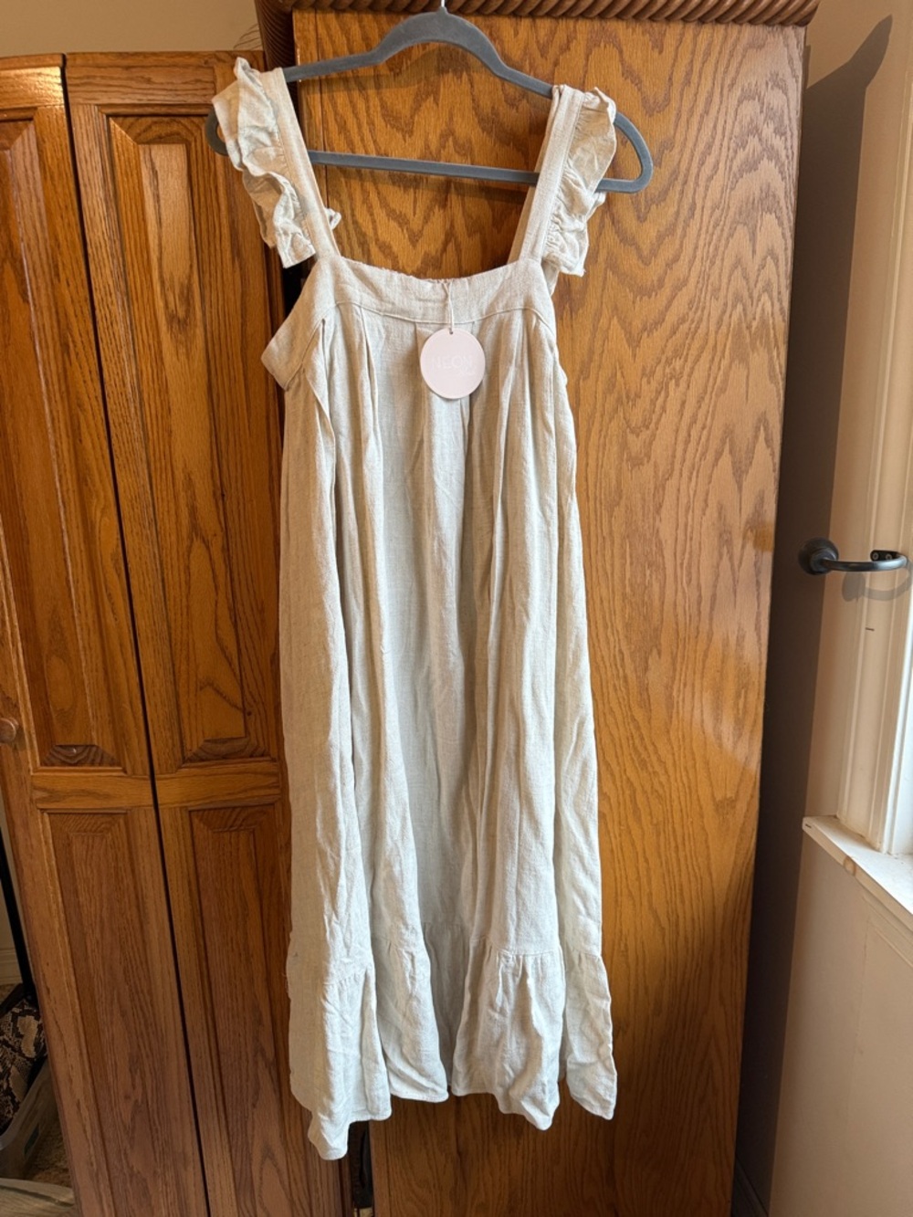 Cream Ruffle-Strap Sundress